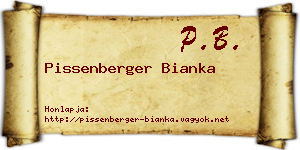 Pissenberger Bianka névjegykártya